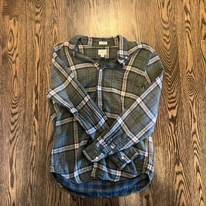 J Crew Green Flannel Shirt.